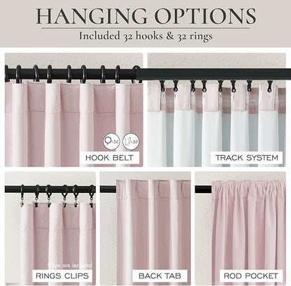 Light Pink Curtains for Girls Room, Cute Blackout Bedroom Curtains Aesthetic 84 - Image 4