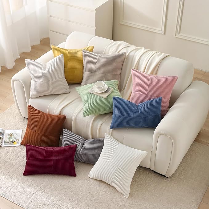 Pink Lumbar Throw Pillow Covers 12x20 inch, Farmhouse Home Decor, Boho - Image 8