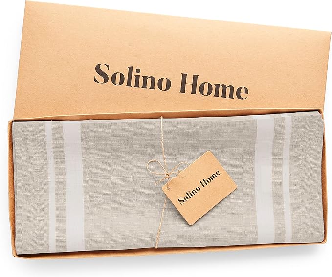 Solino Home Striped Linen Table Runner 120 Inches Long - Image 5
