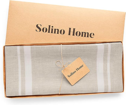 Solino Home Striped Linen Table Runner 120 Inches Long - Image 5