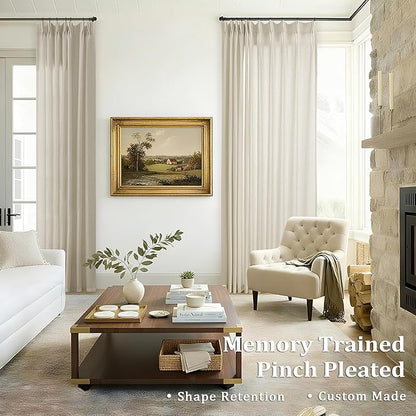 Pinch Pleated Linen Curtains 108 Inches Long - Image 7