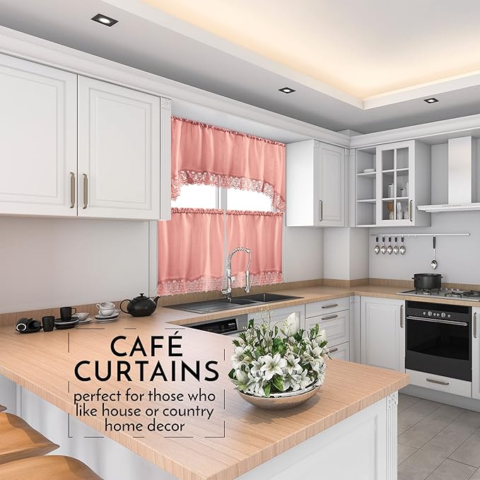 American Linen Café Curtains for Kitchen, Bathroom Curtains - Image 2