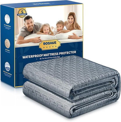 Premium 100% Waterproof Twin Mattress Protector, Breathable Cooling 3D Air by BOSANE