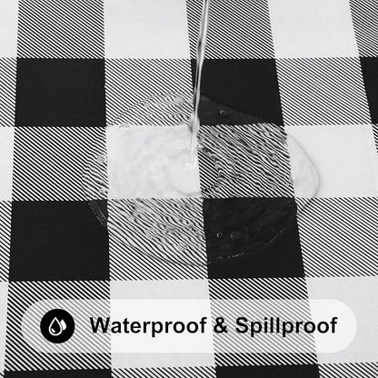 Smiry Square Picnic Table Cloth, Elastic Waterproof Fitted Vinyl Tablecloths - Image 3