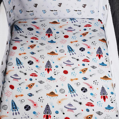 Pack n Play Sheet Stretchy Fitted Portable Mini Crib Sheets Set 3 Pack - Image 3