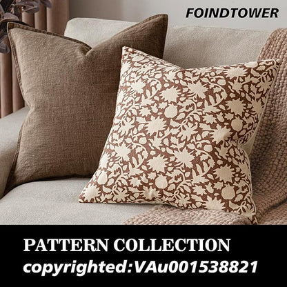 Foindtower Set of 2 Decorative Neutral Floral Throw Pillow Covers Accent - Image 3