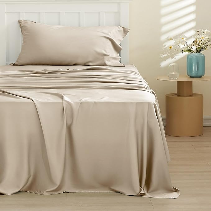 Bedsure Cooling Sheets Twin, Rayon Derived from Bamboo, Cooling Sheets - Image 2