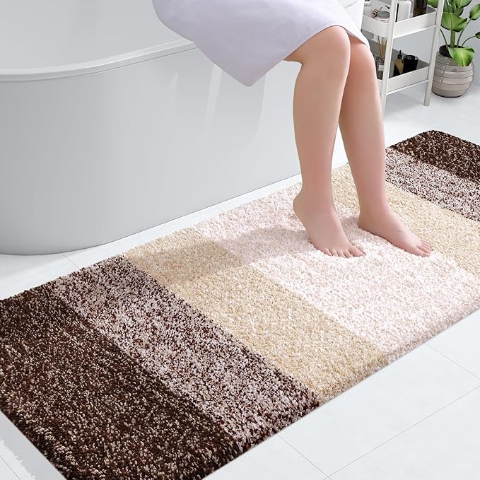 OLANLY Bathroom Runner Rugs 59x24, Extra Soft Absorbent Microfiber Bath Rugs by OLANLY