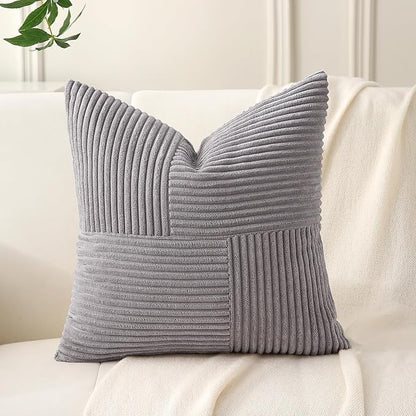 Gray Throw Pillow Covers 20x20 inch, Farmhouse Home Decor, Boho Decorative - Image 6