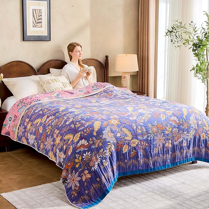Boho Blanket, 100% Cotton Farmhouse Decorative Throw Blanket - Image 9