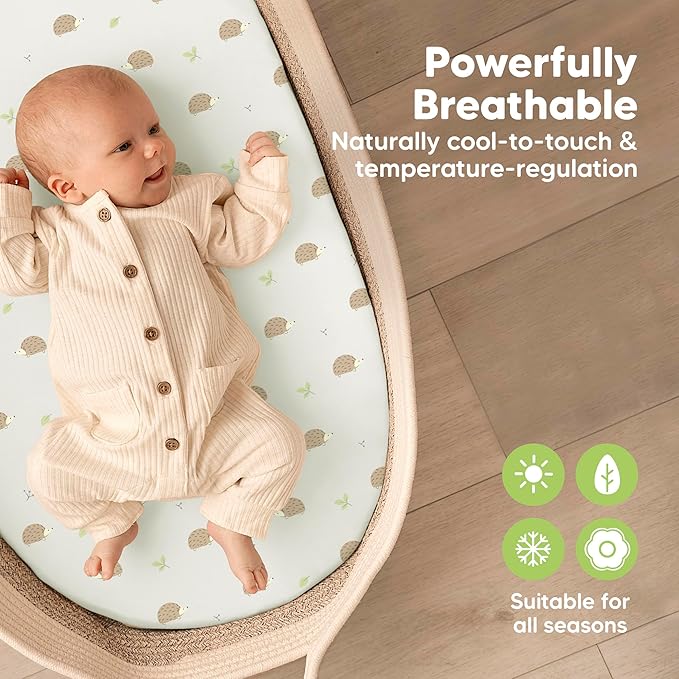 2-Pack Baby Bassinet Sheets Girl, Boy - Image 4