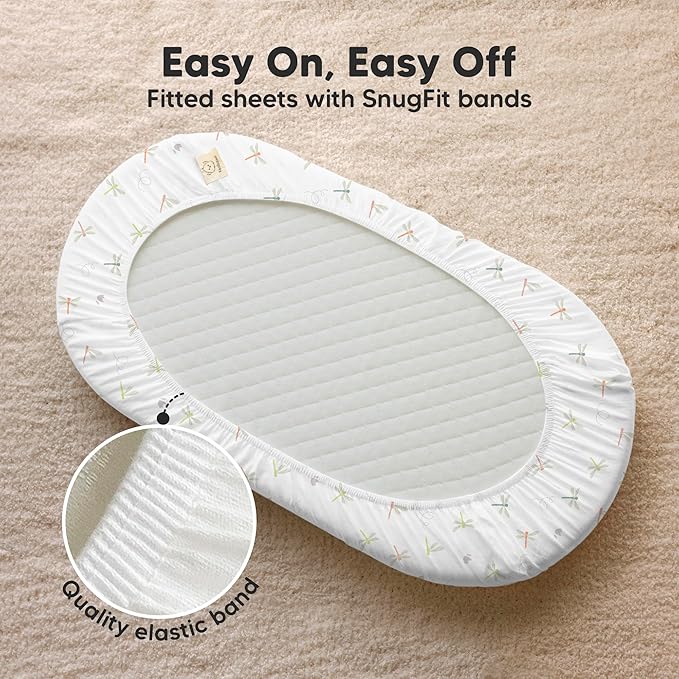 2-Pack Organic Bassinet Sheets for Girls, Boys - Image 5