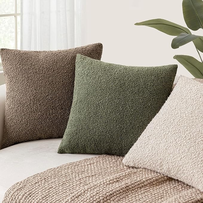 Foindtower Decorative Textured Boucle Throw Pillow Covers Accent Solid Pillow - Image 6