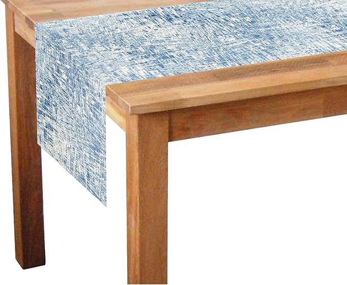 Blue Table Runner Modern Art Table Runner 72 Inches Long Dresser Scarves Coffee - Image 4