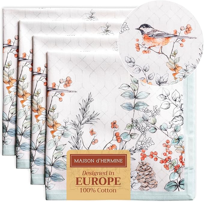 Maison d' Hermine Cloth Napkins Set of 4 100% Cotton by MaisondHermine