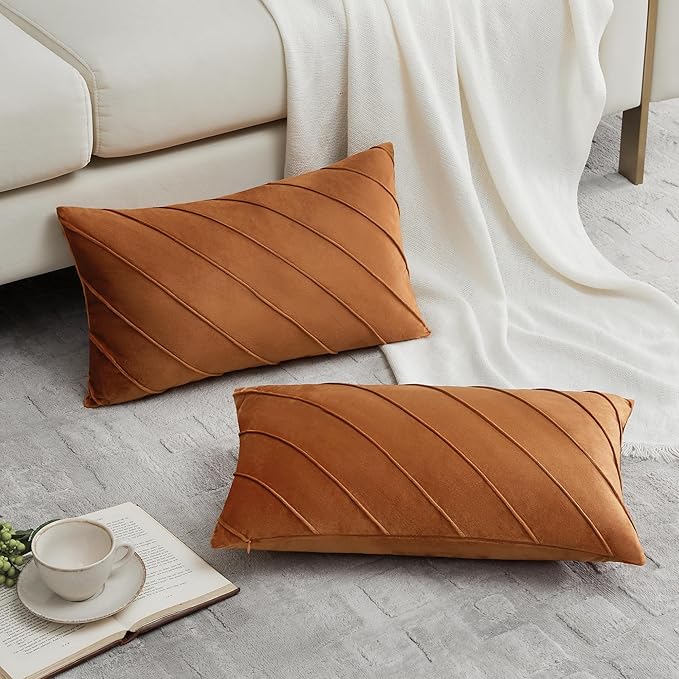 GIGIZAZA Decorative Velvet Pillow Covers 12x20, Living Room Square Cushion - Image 5