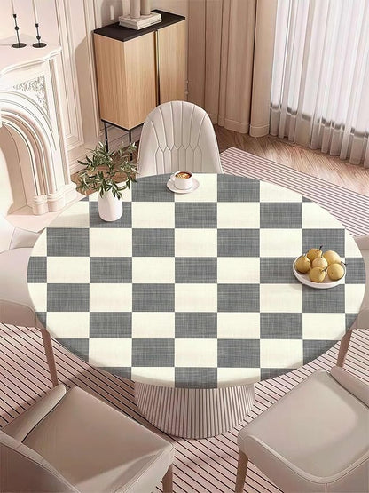 Buffalo Plaid Fitted Round Tablecloth - Image 7