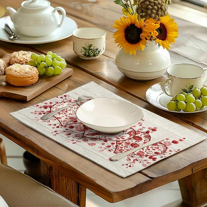 Valentine Wooden Heart Placemats Set of 4, 12x18 Inch Valentines Chinoiserie - Image 6