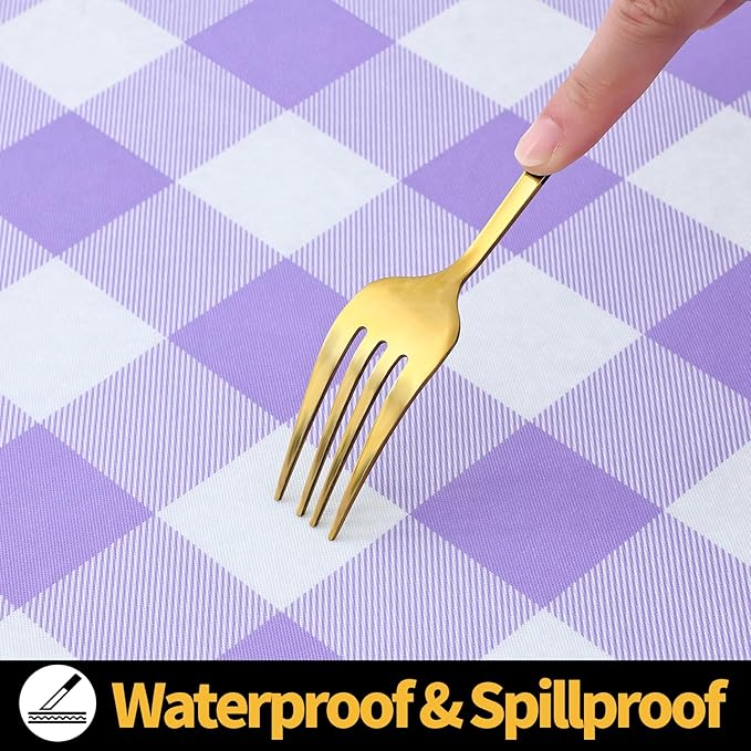 Smiry Rectangle Picnic Table Cloth, Elastic Waterproof Fitted Vinyl Tablecloths - Image 7