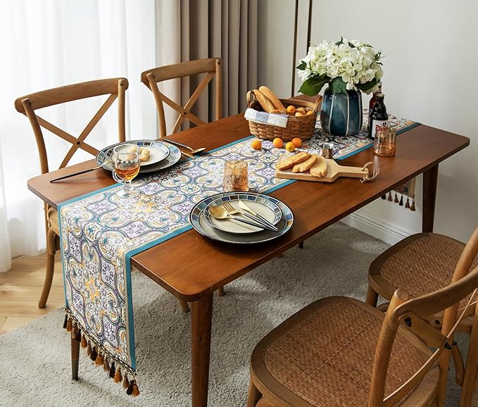 13×72 Inch Table Runner, Retro-Luxury Tassels Series - Image 3