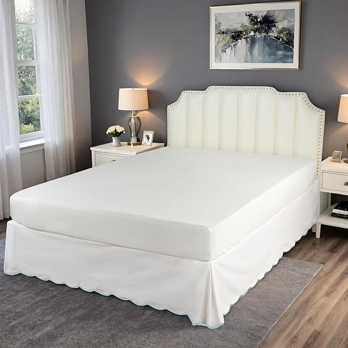 HIG Off White Chic King Bed Skirt - Image 9