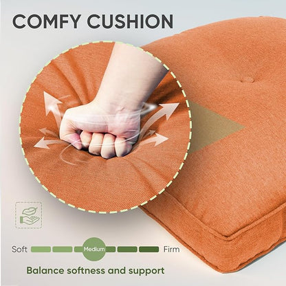 Outdoor Cushion Set of 4, Waterproof Outdoor Seat Cushions 25x22, Patio Chair - Image 4