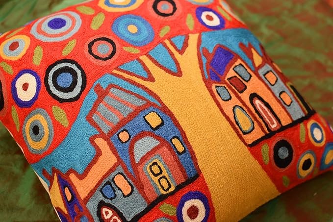 Red Tree of Life Throw Pillow Cover Karla Gerard Floral Tree Pillowcase Flower - Image 3