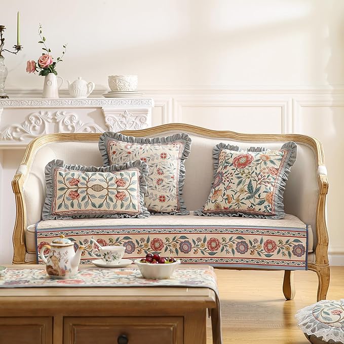 Floral Throw Pillow Covers Set of 2, Cottage Rustic - Image 5