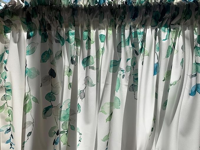 2 Pack Watercolor Green Leaves Window Valance - Image 3