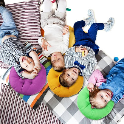 Fumete 12 Pcs Floor Pillows Cushions Seating 16 x 16 Inches Color Round Seat - Image 7