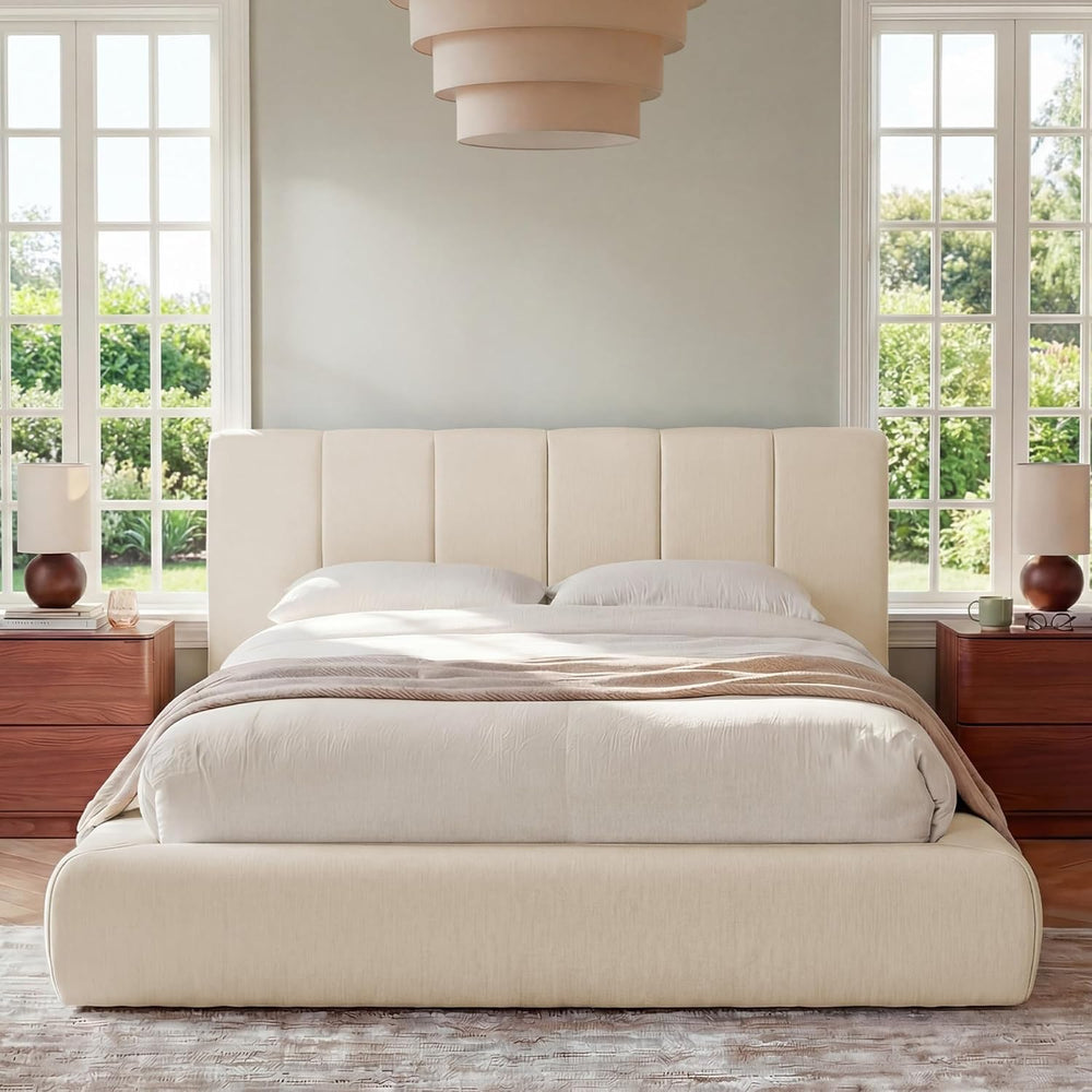 Yechen Queen Cloud Bed Frame with 5.9‘’ Headboard Removable, Upholstered Bed ...