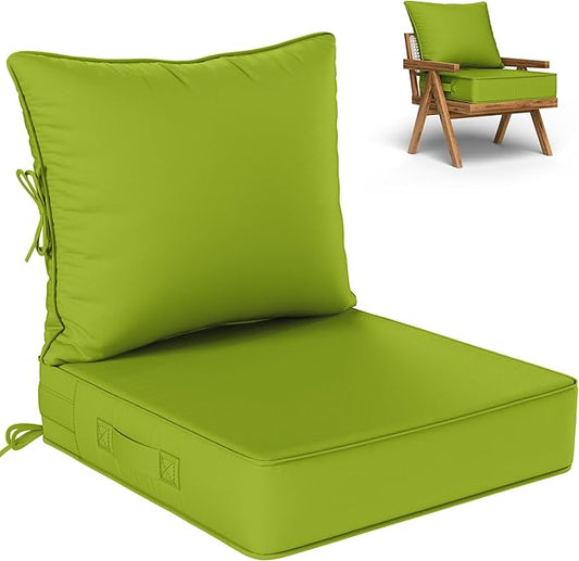 Outdoor Seat Cushion Set 24 L × 24 W × 5 H Inch Waterproof & Fade Resistant by VisitheKimunukStore
