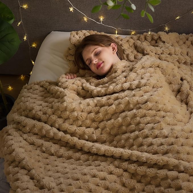 NEWCOSPLAY Super Soft Queen Blanket Brown Premium Silky Flannel Fleece 3D by NEWCOSPLAY