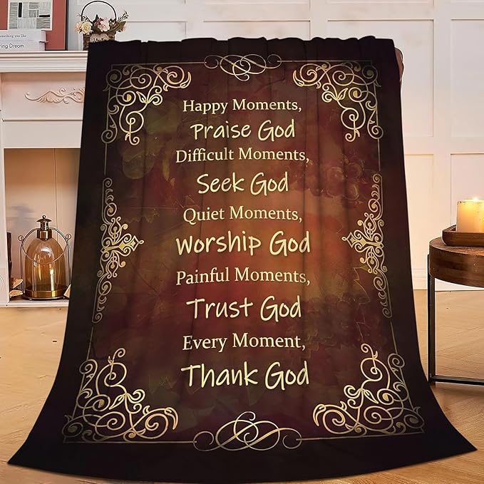 Christian Blanket Religious Prayer Throw Blanket Bible Verse Flannel Stuff by Unknown