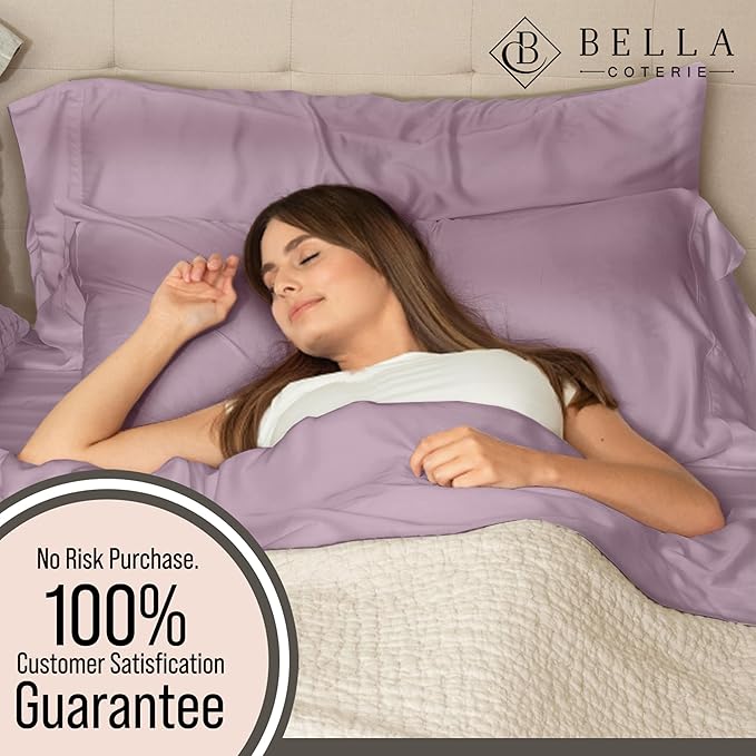 Bella Coterie 6 Piece Luxury Bamboo Viscose Split Top King Size Sheet Set | 34" - Image 6