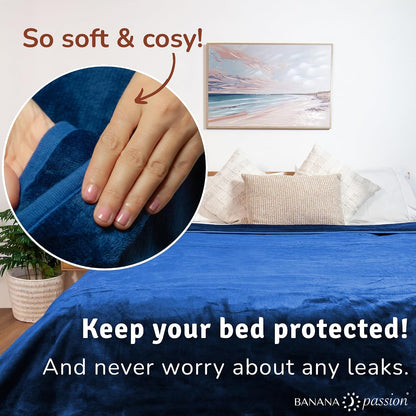 velvety waterproof blanket for bed, queen jodhpur blue, package contents