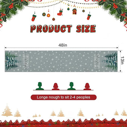OTOSTAR Christmas Tree Snowflakes Merry Christmas Table Runner, Xmas Seasonal - Image 5