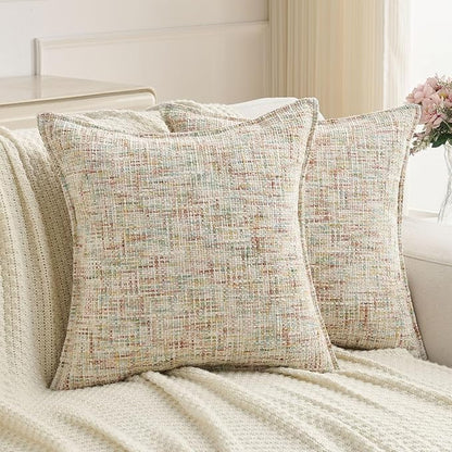 FUTEI Colorful Decorative Throw Pillow Covers 22x22 Inch Set of 2, Soft by FUTEI