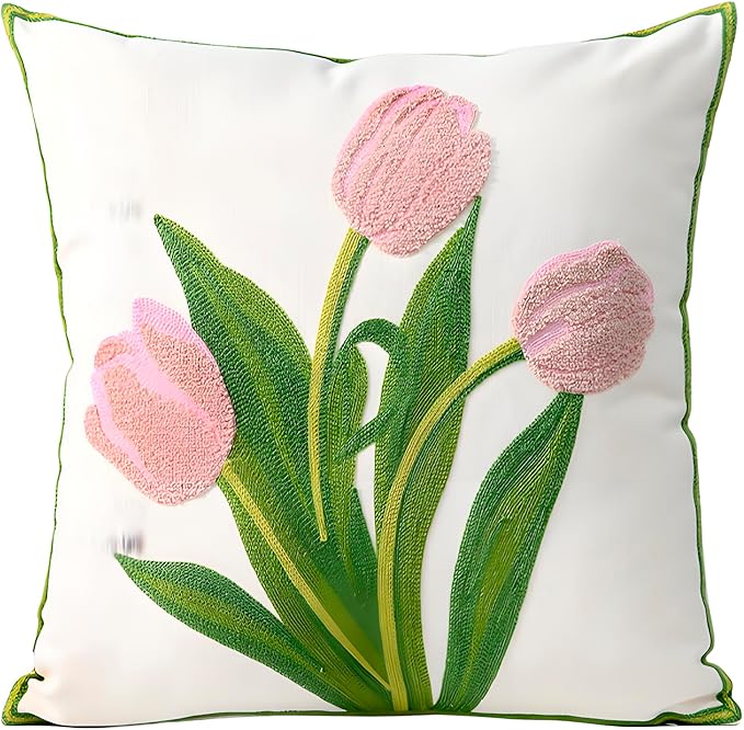 TAOSON Pack of 2, Cotton Canvas Cushion Covers, Spring Farmhouse Decor by TAOSON