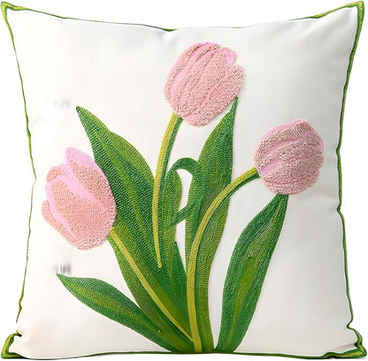 TAOSON Pack of 2, Cotton Canvas Cushion Covers, Spring Farmhouse Decor by TAOSON