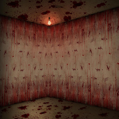 WovWeave 12 Pcs Bloody Halloween Tablecloth, Horror Theme Party Backdrop