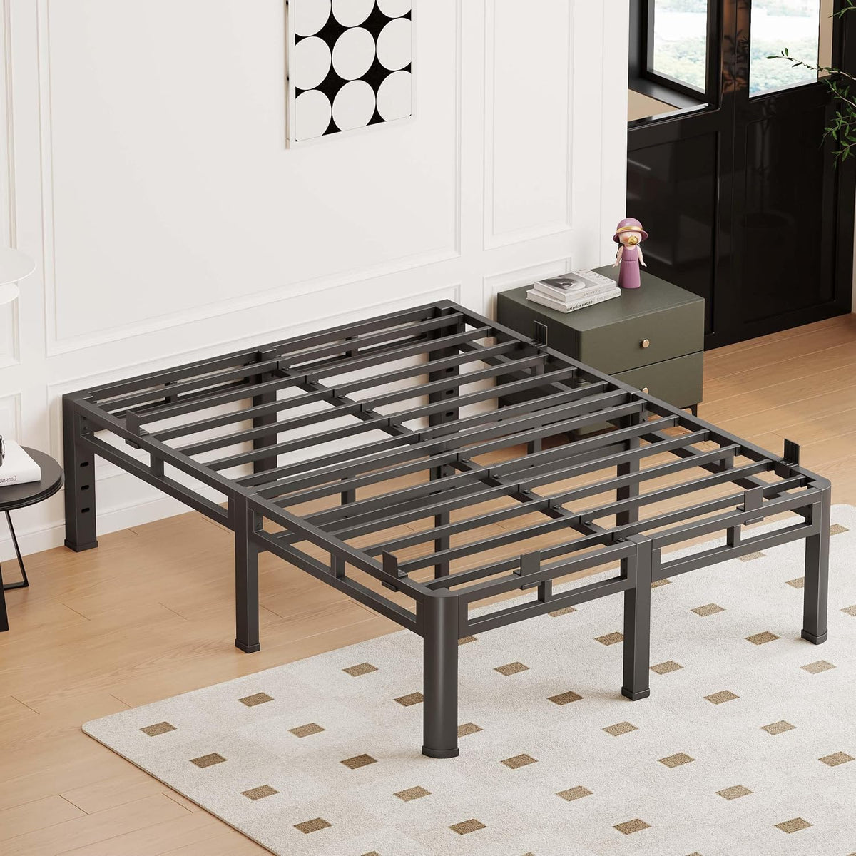 king size bed frame,18 inch metal heavy duty, main product view