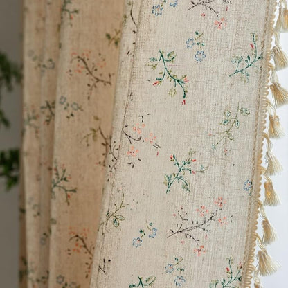 ENJOYBRIDAL Floral Living Room Curtains 84 Inches Long Doorway Vintage Semi by ENJOYBRIDAL