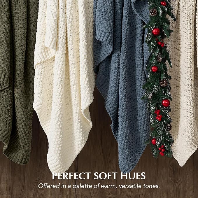 EVERGRACEHOME Chunky Chenille Knit Throw Blanket - Image 7