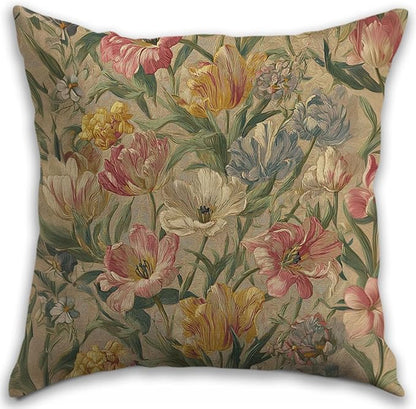 Bohemian Pillow Covers | Vintage Floral & Carpet Design | Double Sided Blue by RBAFAO