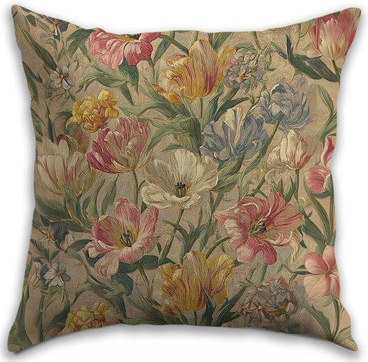Bohemian Pillow Covers | Vintage Floral & Carpet Design | Double Sided Blue by RBAFAO