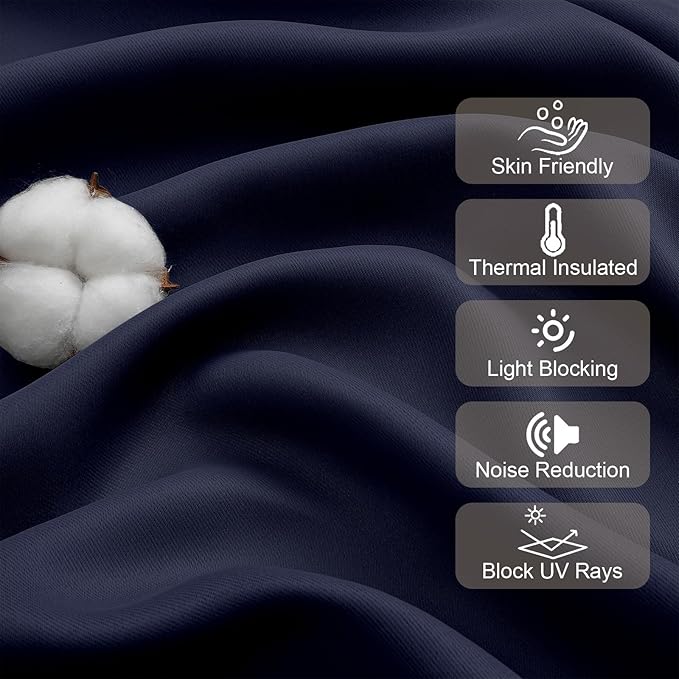 Gwine Navy Blue Blackout Curtains - Image 4