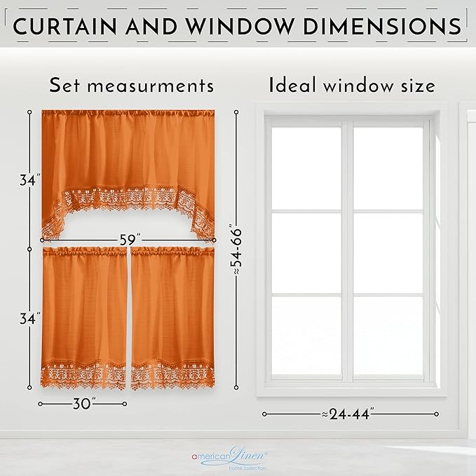 American Linen Café Curtains for Kitchen, Bathroom Curtains - Image 6