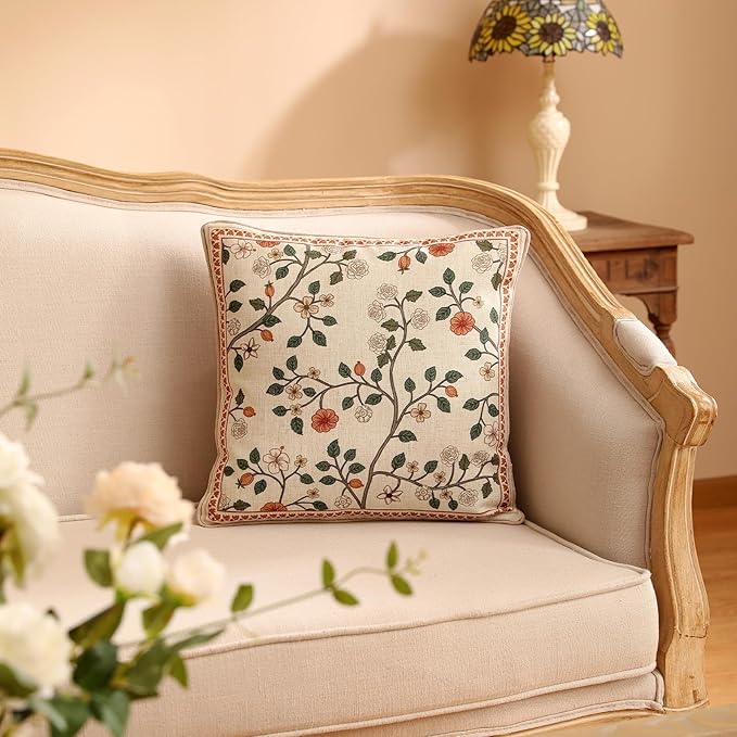 ISAENNE Design Linen Classic Throw Pillow Covers 18"x18", French Farmhouse - Image 7