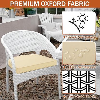 Outdoor Chair Cushions Set of 4 Waterproof Patio Chair Cushions - Image 3